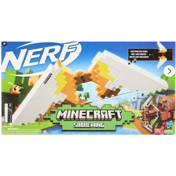 Nerf Other - Nerf Minecraft Sabrewing Motorized Blaster Bow with‎ 8 Elite Darts and Clip